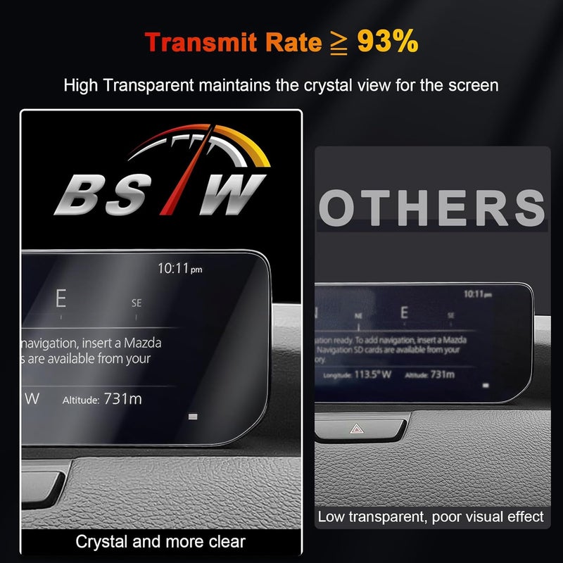 BSTW for 2025 Mazda CX-90 Screen Protector for 2024 2025 CX-90 3.3 Turbo Select/2024 CX90 PHEV Preferred 10.25" Center Display Bubble Free Soft Nano Protective Film 2PCS - Image 4